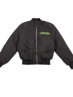 Grab TV-Series Lanterns 2026 Oath Black Satin Bomber Jacket front view