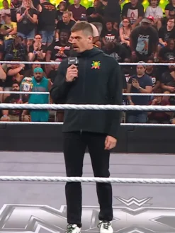 Grayson Waller WWE NXT Stay Real Fleece Black Hooded Jacket front view