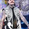 Halloween Dominik Mysterio WWE RAW 2026 White And Black Skeleton Bones Vest front view