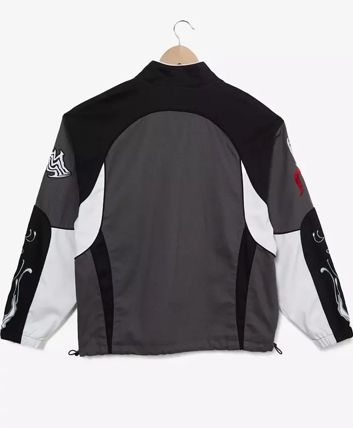 Halloween Marvel Venom Moto Biker Black Cotton Bomber Jacket back view