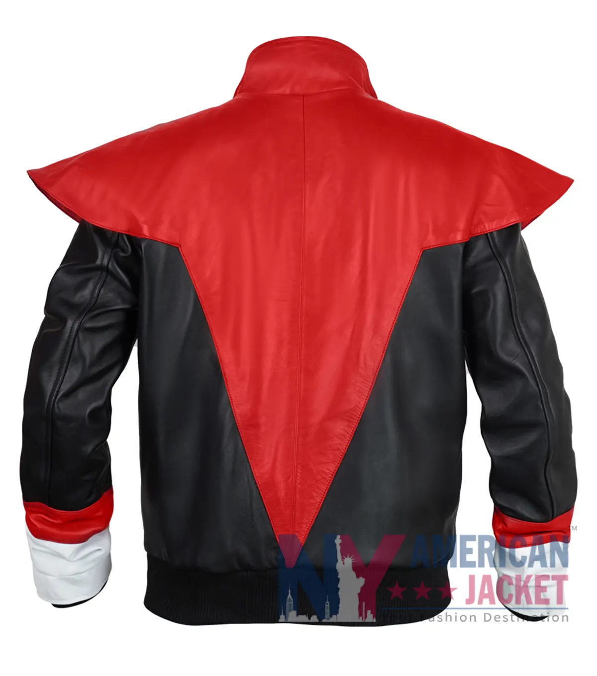 Halloween Nightcrawler Cosplay X‑Men Red And Black Biker Leather Jacket back view
