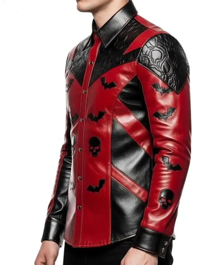 Halloween-Skull-Bat-Red-Black-Leather-Gothic-Cosplay-Jacket-On-Sale