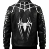 Halloween Spider-Man Symbiote Cosplay Black Leather Costume Jacket back view