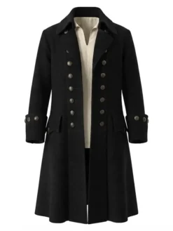 Halloween-x-Pirate-Wool-Swashbuckler-Trench-Coat-On-Sale-Black