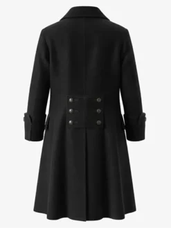 Halloween-x-Pirate-Wool-Swashbuckler-Trench-Coat-On-Sale-Black-Back
