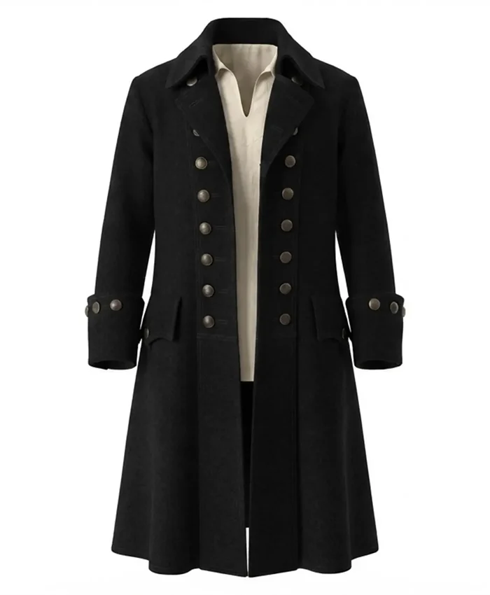 Halloween-x-Pirate-Wool-Swashbuckler-Trench-Coat-On-Sale-Black