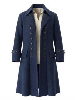 Halloween-x-Pirate-Wool-Swashbuckler-Trench-Coat-On-Sale-Blue