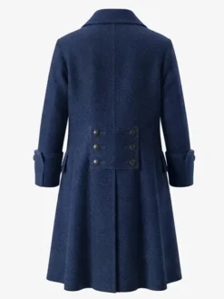 Halloween-x-Pirate-Wool-Swashbuckler-Trench-Coat-On-Sale-Blue-Back