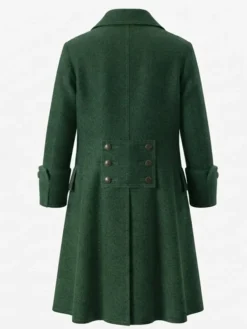 Halloween-x-Pirate-Wool-Swashbuckler-Trench-Coat-On-Sale-Green