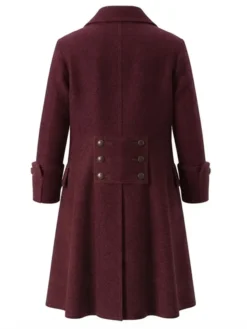 Halloween-x-Pirate-Wool-Swashbuckler-Trench-Coat-On-Sale-Maroon-Back