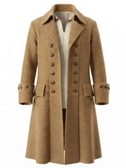 Halloween-x-Pirate-Wool-Swashbuckler-Trench-Coat-On-Sale-Tan