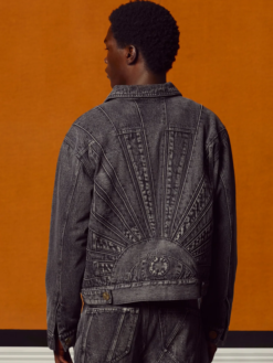 House Of Rrrors Washed Black Denim Jacket Back