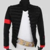 Hussar Award Ceremony Michael Jackson Black Cotton Napoleon Jacket Front view