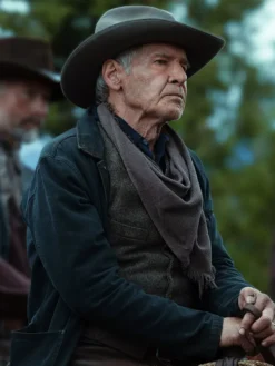 Jacob Dutton Series Yellowstone 1923 Harrison Ford Black Cotton Jacket sale