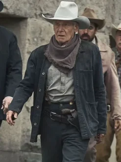 Jacob Dutton TV-Series Yellowstone 1923 Harrison Ford Black Cotton Jacket front view