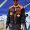 Jaedyn-Shaw-It-Is-Finished-Black-and-Orange-Leather-Racer-Leather-Jacket-On-Sale