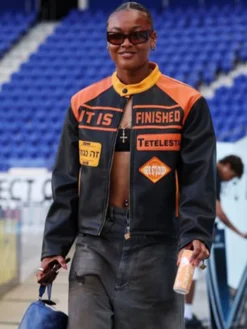 Jaedyn-Shaw-It-Is-Finished-Black-and-Orange-Leather-Racer-Leather-Jacket-On-Sale