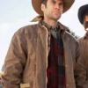 Jamie Dutton TV-Series Yellowstone Brown Leather Jacket front view