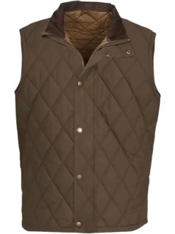 John Dutton TV-Series Yellowstone Brown Polyester Quilted Vest front view