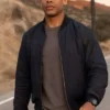 John Stewart TV-Series Lanterns 2026 Aaron Pierre Black Bomber Jacket front view