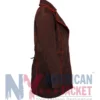 Johnny Depp Mad Hatter Coat in Brown Suede Leather with Viscose Lining and Two Outside Pockets