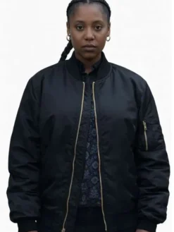 Jukebox Power Book III Raising Kanan 2026 Black Satin Bomber Jacket front view