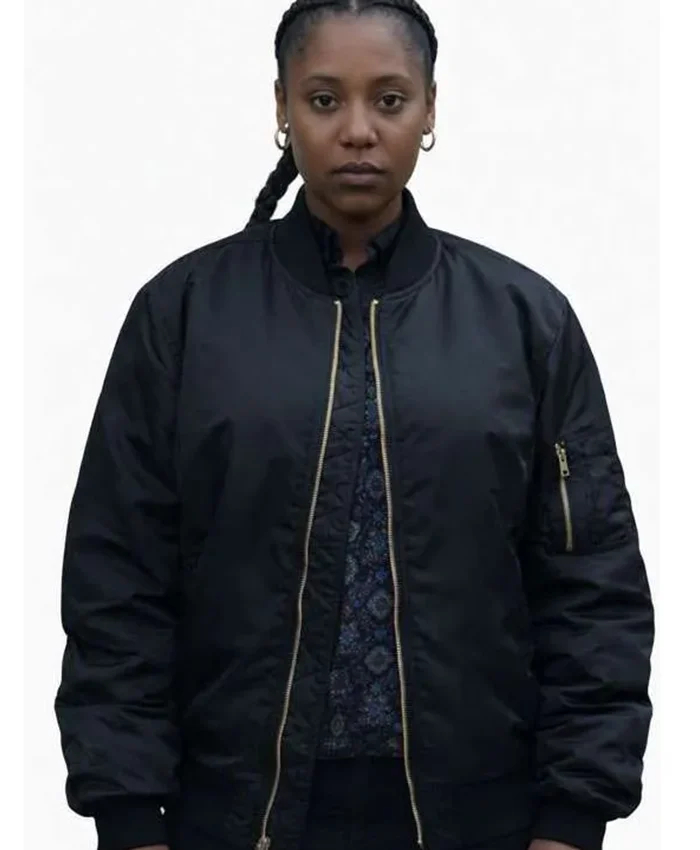Jukebox Power Book III Raising Kanan 2026 Black Satin Bomber Jacket front view