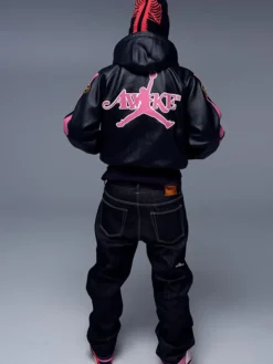 Jumpman23 x Air Jordan 6 Awake NY Skeleton Leather Hooded Jacket back view