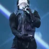 Jungkook BTS World Tour ARIRANG Baltimore Black Leather Vest front view