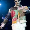 Justin Timberlake Lollapalooza Music Festival 2025 Paris Colorblock Leather Jacket Sale