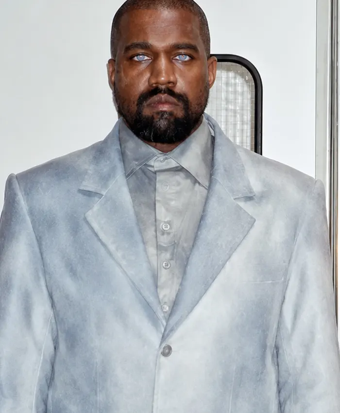 Kanye West Album Bully-Deluxe Singer OK Grey Blazer front view