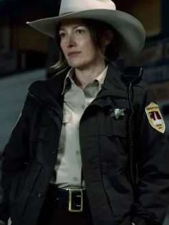 Kelly Macdonald TV-Series Lanterns 2026 Sheriff Kerry Black Cotton Uniform Jacket front view