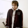 Kim Taehyung BTS V True Champion FW26 Brown Wool Varsity Jacket front view