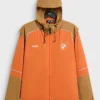 Kith for BMW 2026 Inka Orange Zip Hooded Windbreaker Jacket front view