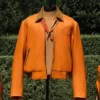 Kith for BMW 2026 Orange Leather Hawthorne Flight Workwear Jacket front view