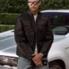 Kith for BMW Chapter IV 2026 Black Embossed Padded Leather Moto Jacket front view