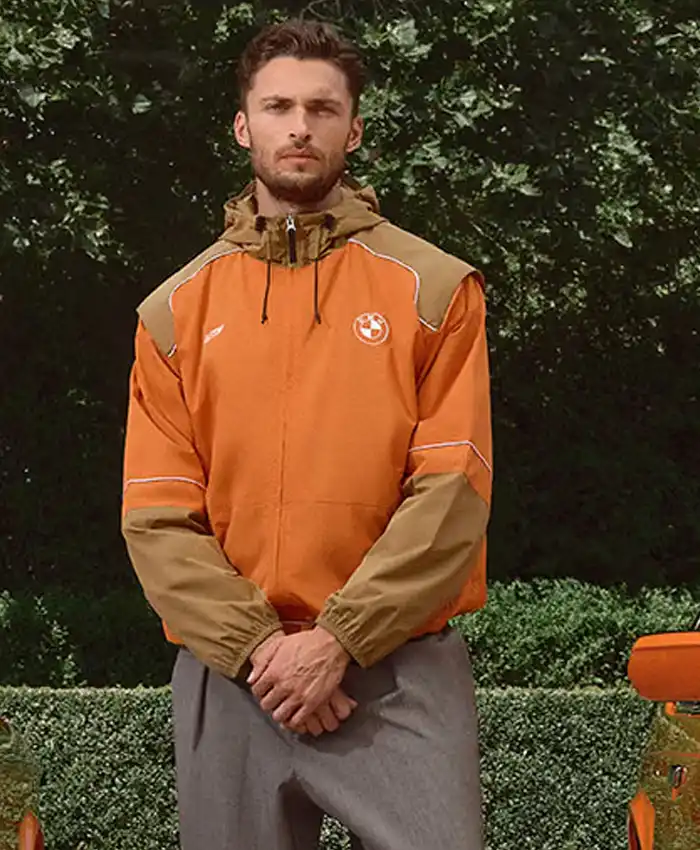 Kith for BMW Chapter IV 2026 Inka Orange Zip-Up Hooded Windbreaker Jacket view