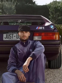 Kith for BMW Chapter IV 2026 Luxe Velour Braxton Purple Velvet Tracksuit front view