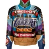 Kobe Bryant LA Lakers 2002 Three-Peat Championship Genuine Leather Jacket front view