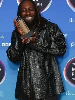 Kojey Radical Mercury Music Prize 2026 Black Textured Leather Jacket front view