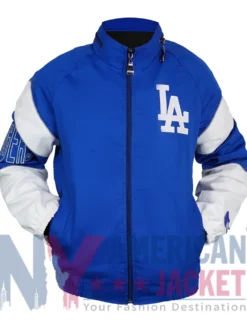 LA Dodgers The Gust Full-Zip Blue Starter Jacket front view with team-inspired design