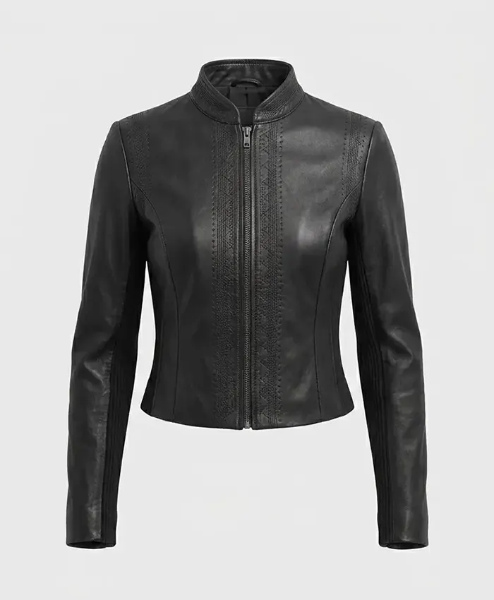 Lallapalooza Festival Chicago 2026 Ellie Rowsell Black Leather Jacket front view