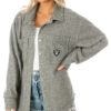 Las Vegas Raiders Gameday Couture Gray Shacket