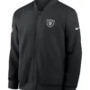 Las-Vegas-Raiders-Nike-Sideline-Powerful-Blocking-Bomber-Zip-Up-Black-Jacket