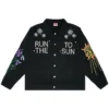 Lollapalooza Festival 2024 Run To The Sun Black Workwear Jacket front view