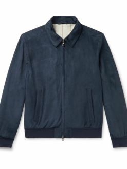 Loro-Piana-Blue-Suede-Leather-Bomber-Jacket