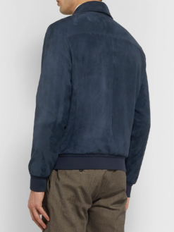 Loro-Piana-Blue-Suede-Leather-Bomber-Jacket-Back