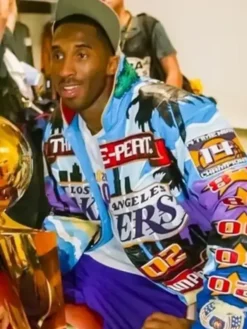 Los Angeles Lakers Kobe Bryant 2002 Championship Jacket with genuine leather and multicolor premium design