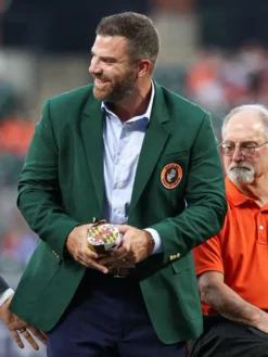 MLB Baltimore Orioles Chris Davis Hall of Fame Green Suiting Blazer with lapel collar