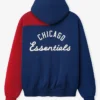 MLB Chicago Cubs x Fear of God Half-Zip Royal And Red Raglan Sport Hooded Jacket back view